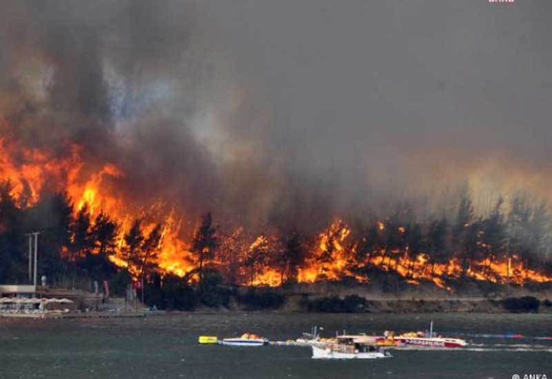 В Турции лесной пожар охватил один из популярнейших курортов - ВИДЕО